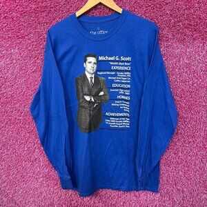 The Office Michael Scott Full Resume TV Series Long Sleeve L
